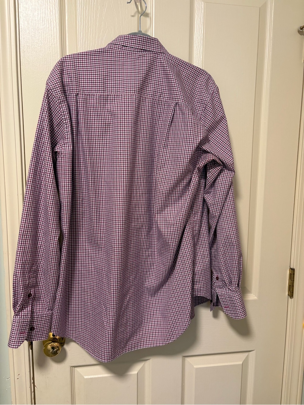 David Donahue Men's Long-Sleeve Gingham Button-Down Shirt - Pink & White - Picture 4 of 4